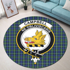 Campbell Argyll Ancient Tartan Crest Round Rug