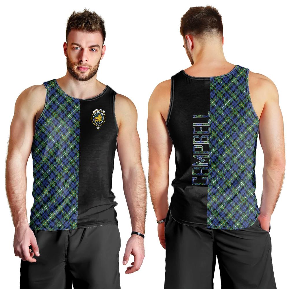 Campbell Argyll Ancient Tartan Crest Men's Tank Top - Cross Style