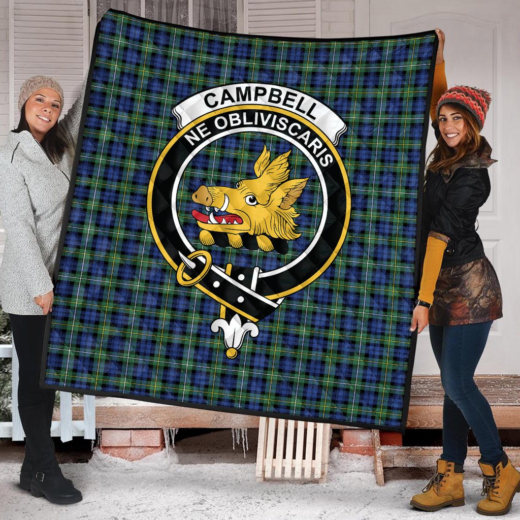 Campbell Argyll Ancient Tartan Crest Quilt