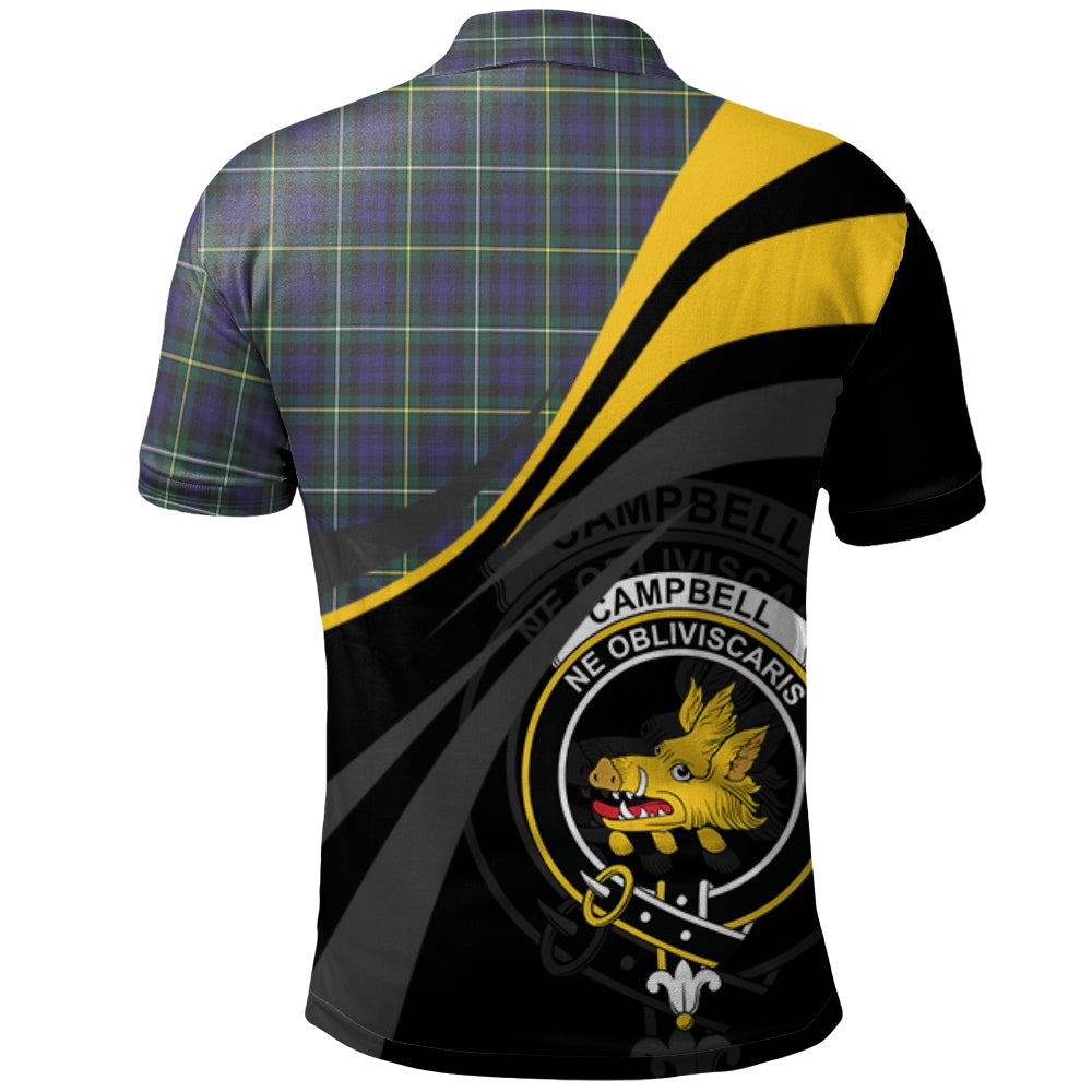 Campbell Argyll Modern Tartan Polo Shirt - Royal Coat Of Arms Style