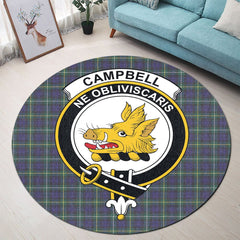 Campbell Argyll Modern Tartan Crest Round Rug