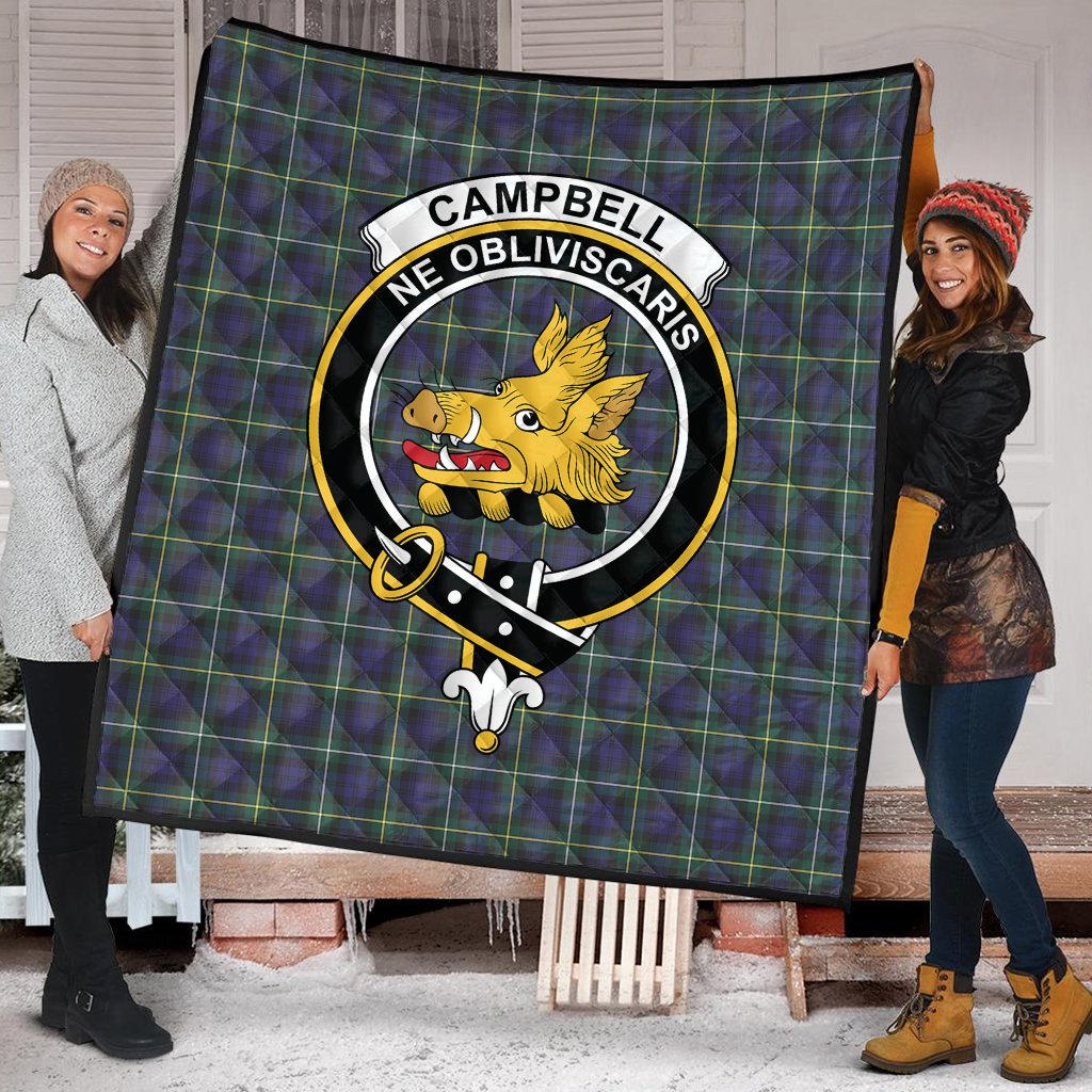 Campbell Argyll Modern Tartan Crest Quilt