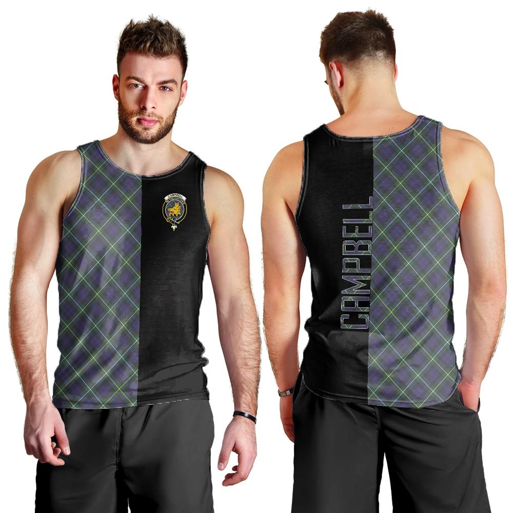 Campbell Argyll Modern Tartan Crest Men's Tank Top - Cross Style