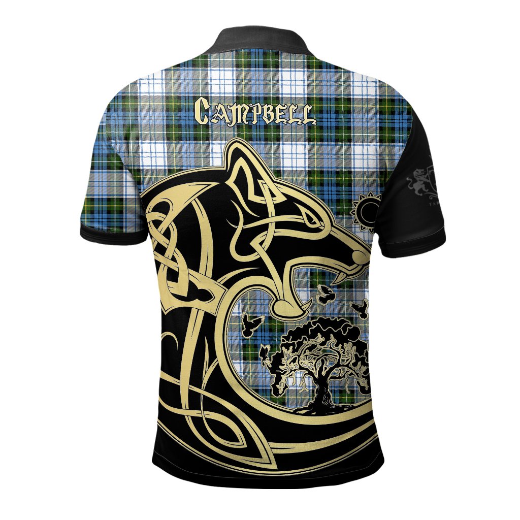 Campbell Dress Tartan Polo Shirt Viking Wolf