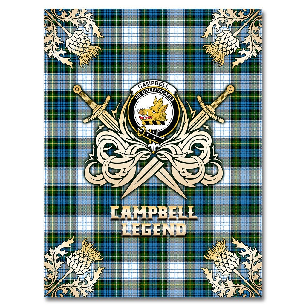 Campbell Dress Tartan Gold Courage Symbol Blanket