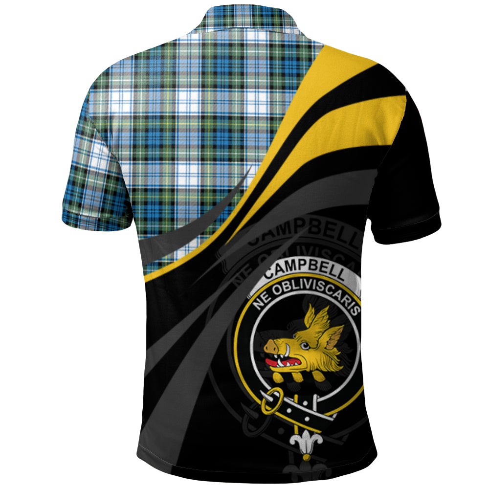 Campbell Dress Ancient Tartan Polo Shirt - Royal Coat Of Arms Style