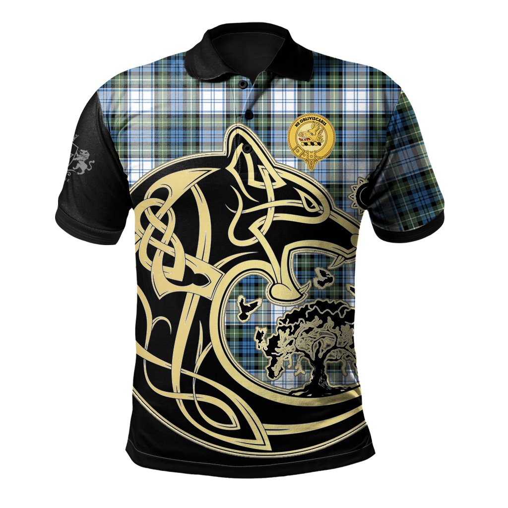 Campbell Dress Ancient Tartan Polo Shirt Viking Wolf