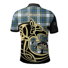 Campbell Dress Ancient Tartan Polo Shirt Viking Wolf