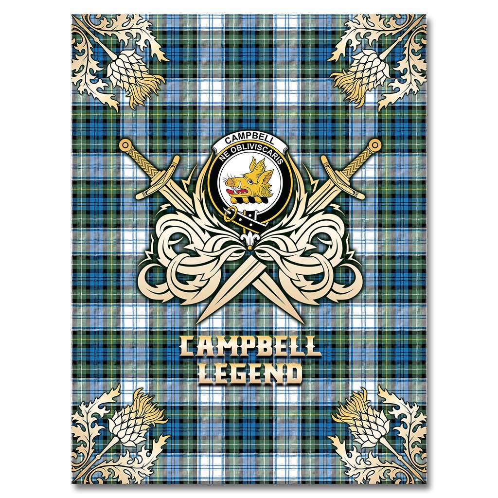 Campbell Dress Ancient Tartan Gold Courage Symbol Blanket