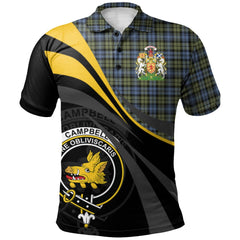 Campbell Faded Tartan Polo Shirt - Royal Coat Of Arms Style