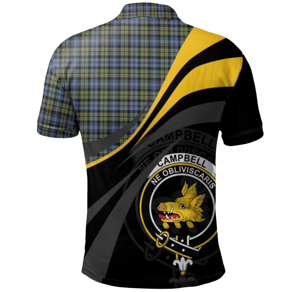 Campbell Faded Tartan Polo Shirt - Royal Coat Of Arms Style