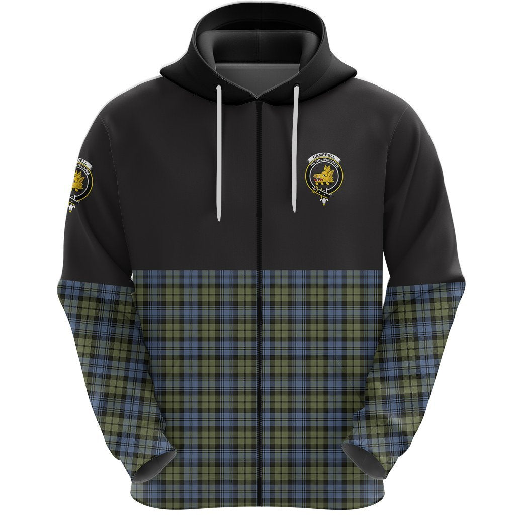 Campbell Faded Clan Half Of Tartan Zipper Hoodie