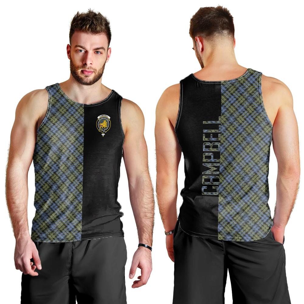 Campbell Faded Tartan Crest Men's Tank Top - Cross Style