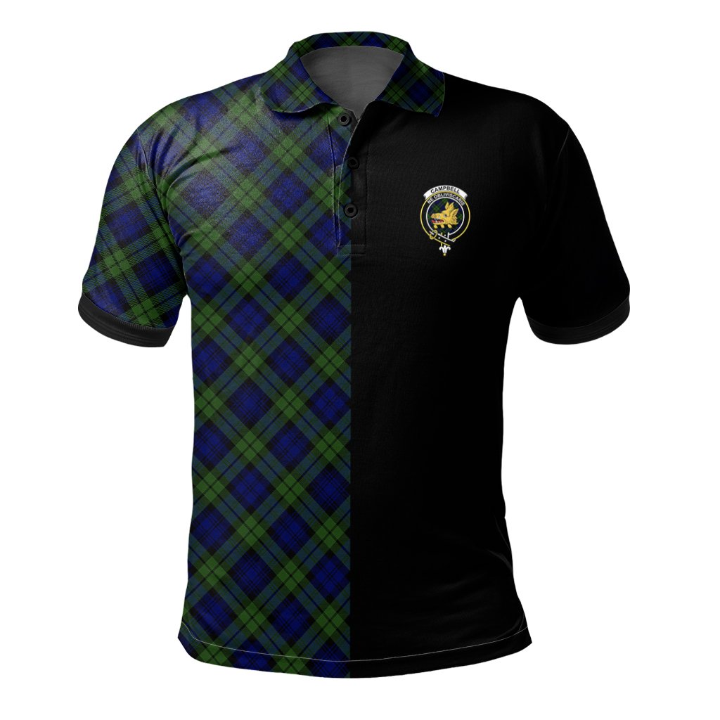 Campbell Modern Tartan Polo Shirt Half of Me - Cross Style