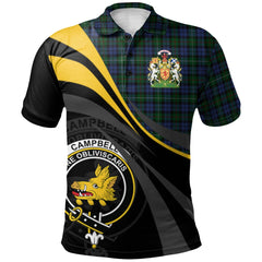 Campbell Red Tartan Polo Shirt - Royal Coat Of Arms Style