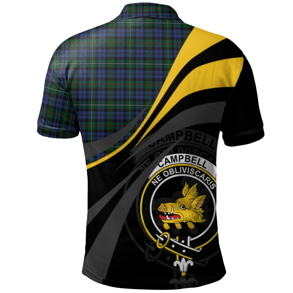 Campbell Red Tartan Polo Shirt - Royal Coat Of Arms Style