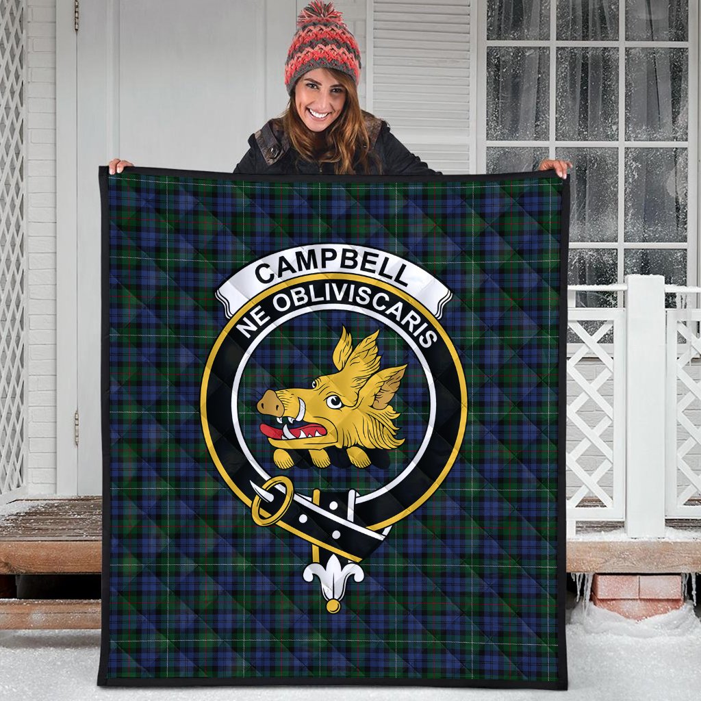 Campbell Red Tartan Crest Quilt