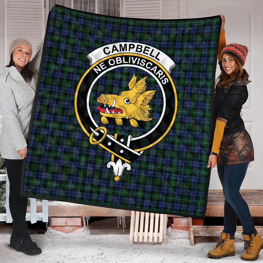 Campbell Red Tartan Crest Quilt