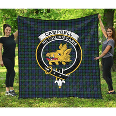 Campbell Red Tartan Crest Quilt