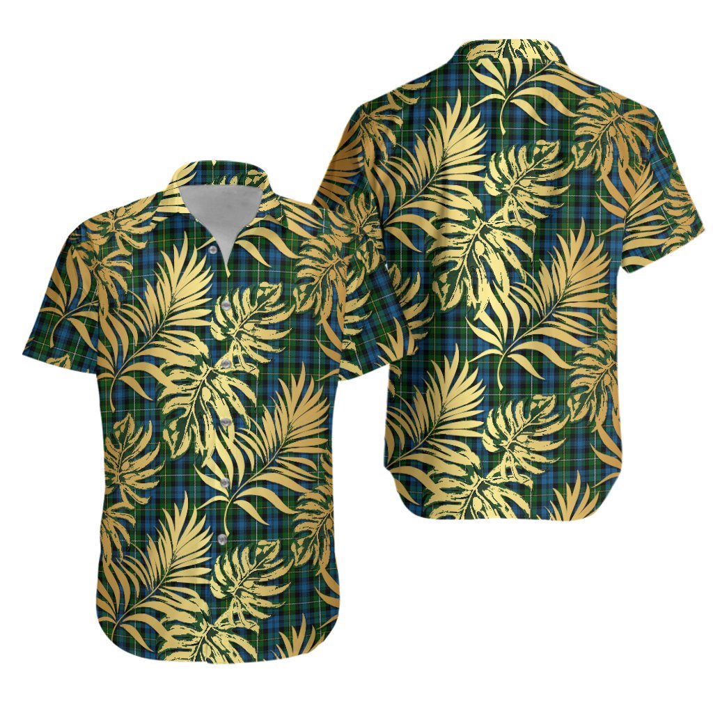 Campbell of Argyll 02 Tartan Vintage Leaves Hawaiian Shirt