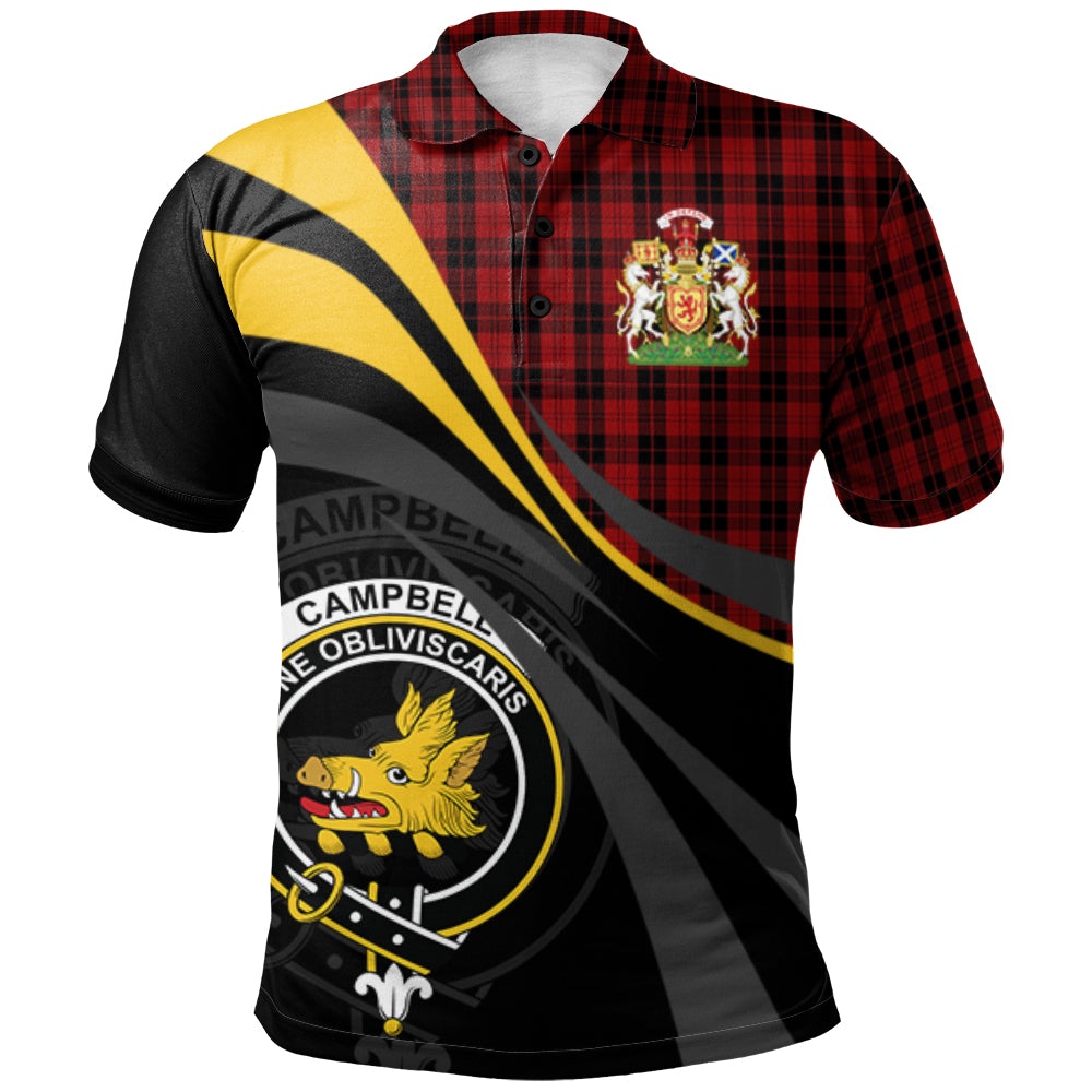 Campbell of Armaddie Tartan Polo Shirt - Royal Coat Of Arms Style