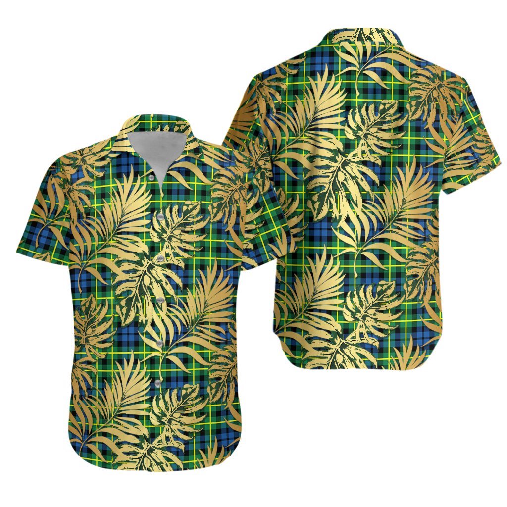 Campbell of Breadalbane Ancient Tartan Vintage Leaves Hawaiian Shirt