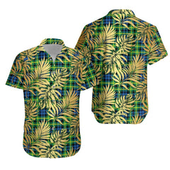Campbell of Breadalbane Ancient Tartan Vintage Leaves Hawaiian Shirt