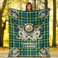 Campbell of Breadalbane Ancient Tartan Gold Courage Symbol Blanket