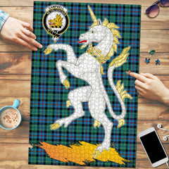 Campbell of Cawdor Ancient Tartan Crest Unicorn Scotland Jigsaw Puzzles