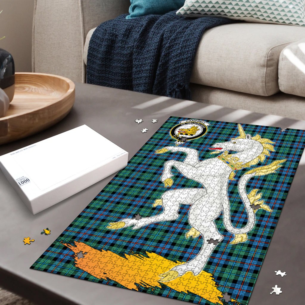 Campbell of Cawdor Ancient Tartan Crest Unicorn Scotland Jigsaw Puzzles
