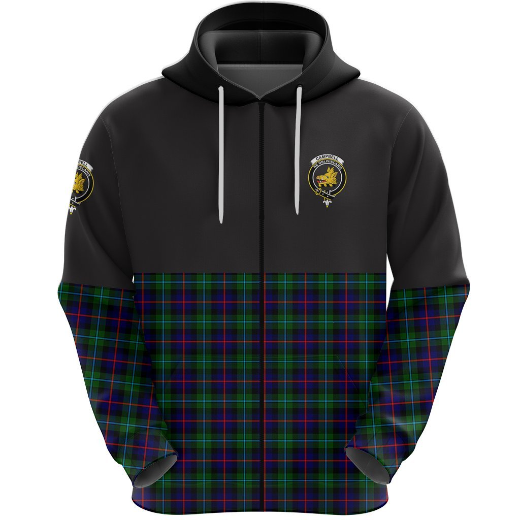 Campbell of Cawdor Modern Clan Half Of Tartan Zipper Hoodie