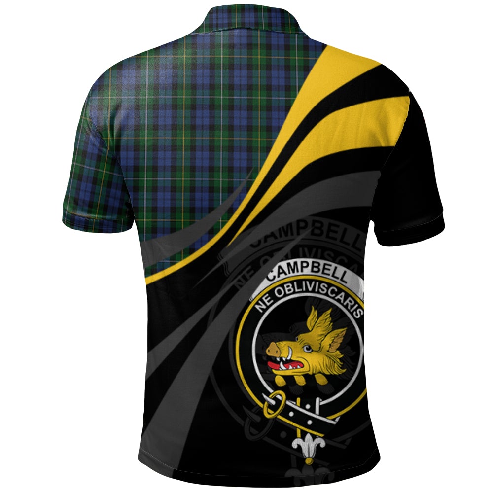 Campbell of Loudoun Tartan Polo Shirt - Royal Coat Of Arms Style