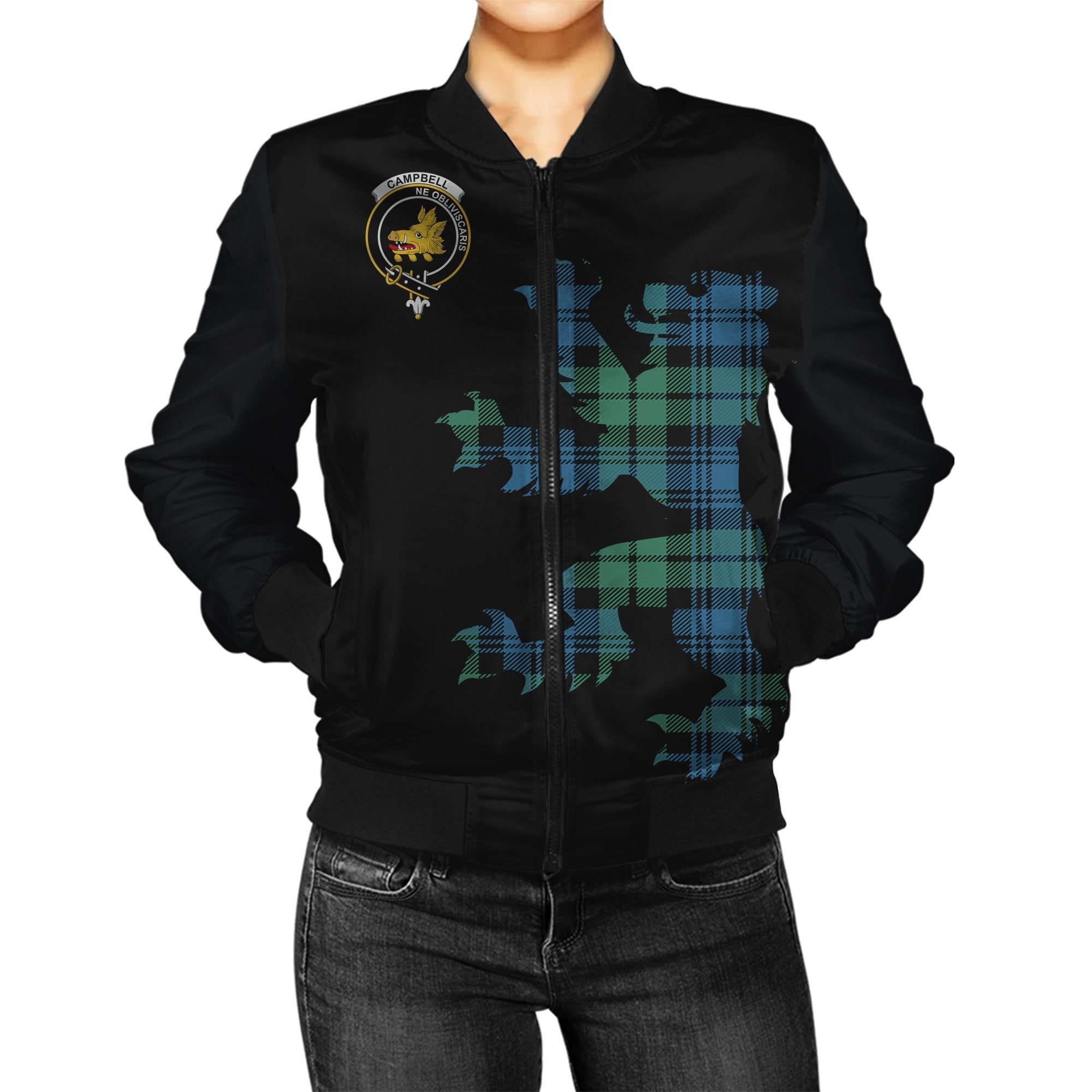 Campbell Tartan Bomber Jacket Lion & Thistle