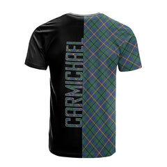 Carmichael Ancient Tartan T-Shirt Half of Me - Cross Style