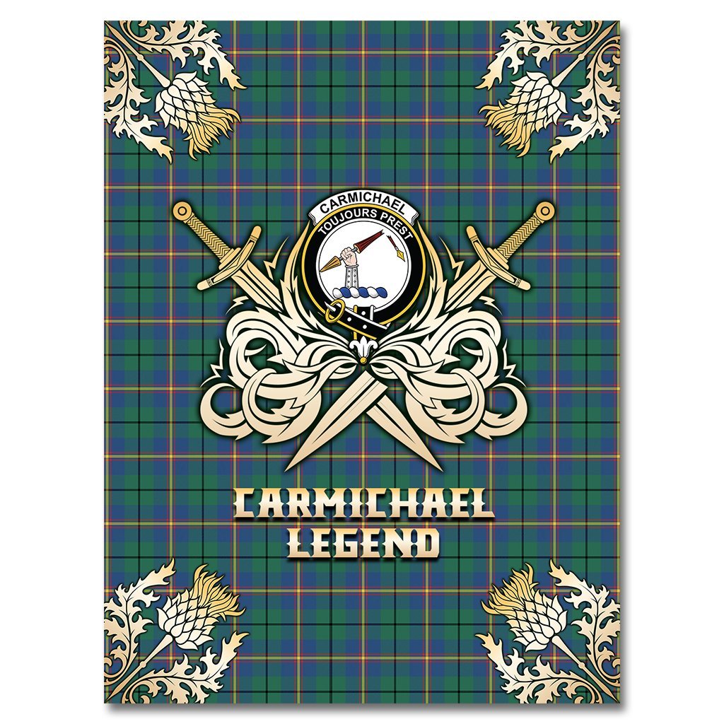 Carmichael Ancient Tartan Gold Courage Symbol Blanket