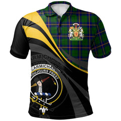 Carmichael Modern Tartan Polo Shirt - Royal Coat Of Arms Style