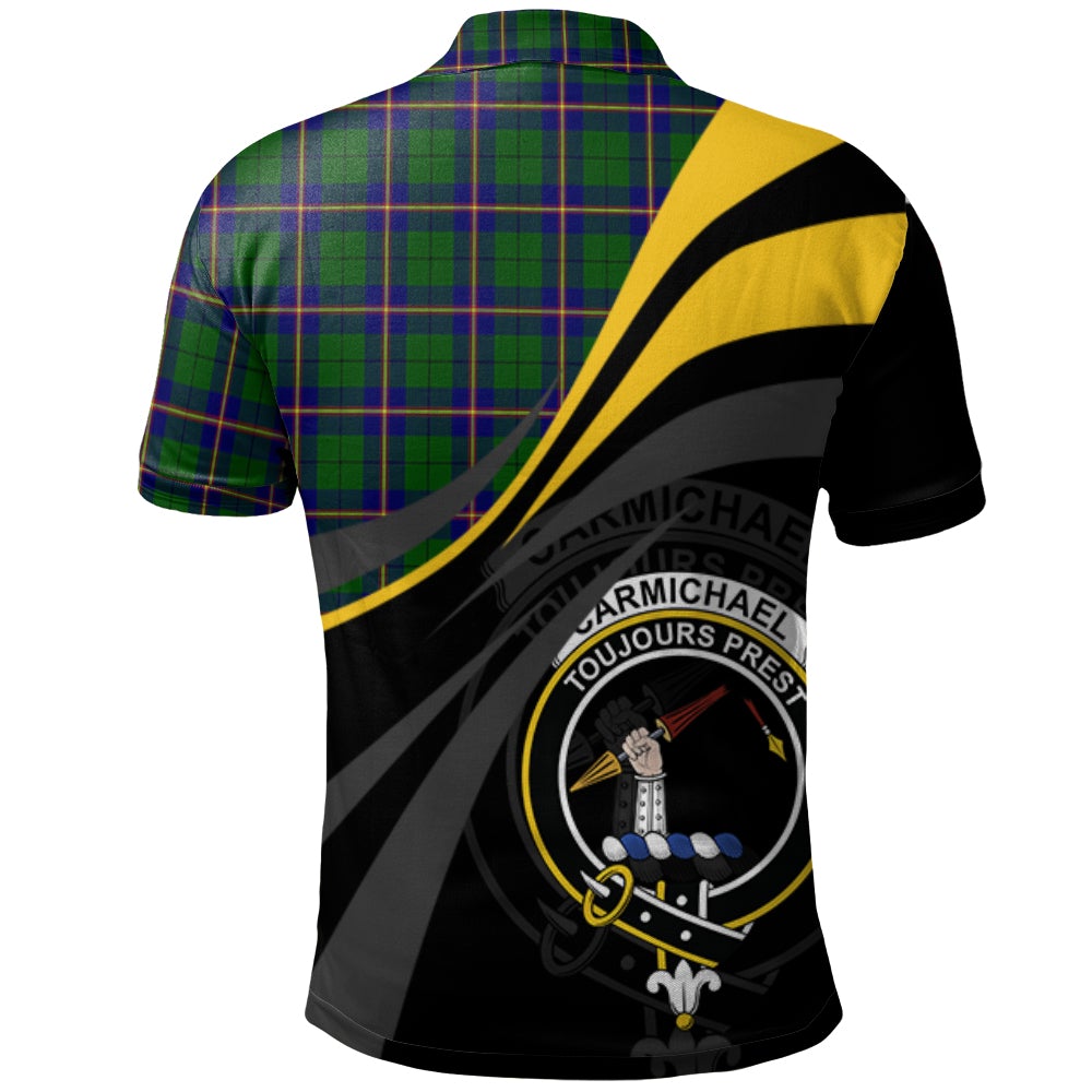 Carmichael Modern Tartan Polo Shirt - Royal Coat Of Arms Style