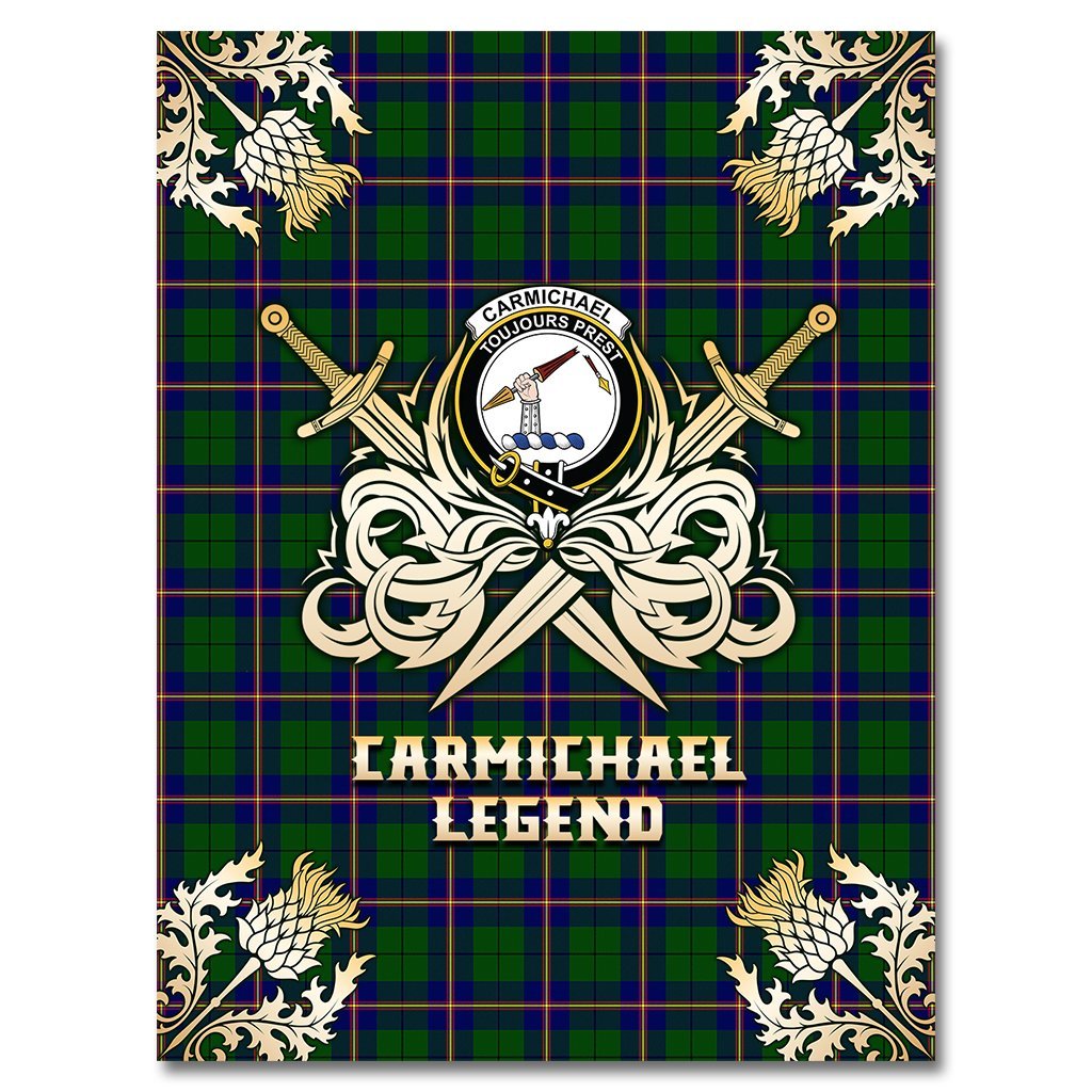 Carmichael Modern Tartan Gold Courage Symbol Blanket