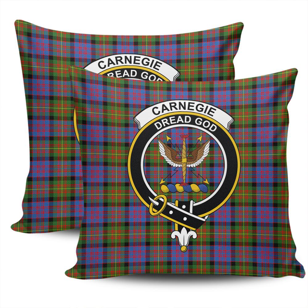 Scottish Carnegie Ancient Tartan Crest Pillow Cover - Tartan Cushion Cover