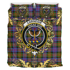 Carnegie Ancient Tartan Crest Bedding Set - Golden Thistle Style