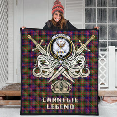 Carnegie Modern Tartan Crest Legend Gold Royal Premium Quilt