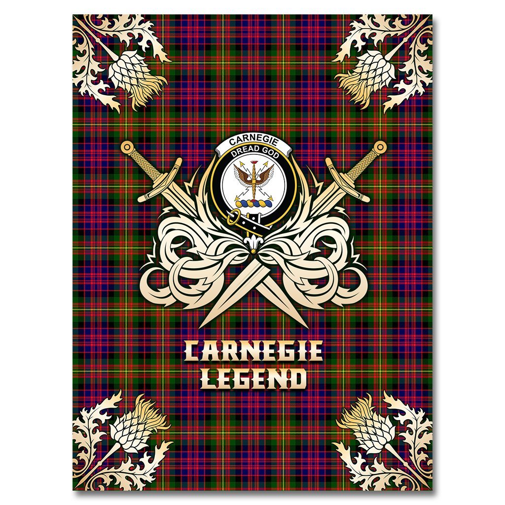Carnegie Modern Tartan Gold Courage Symbol Blanket
