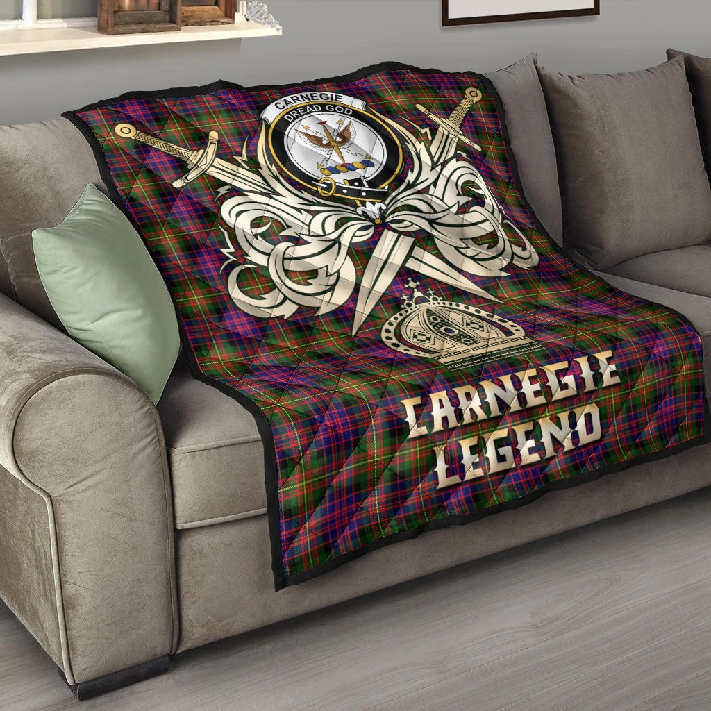 Carnegie Modern Tartan Crest Legend Gold Royal Premium Quilt
