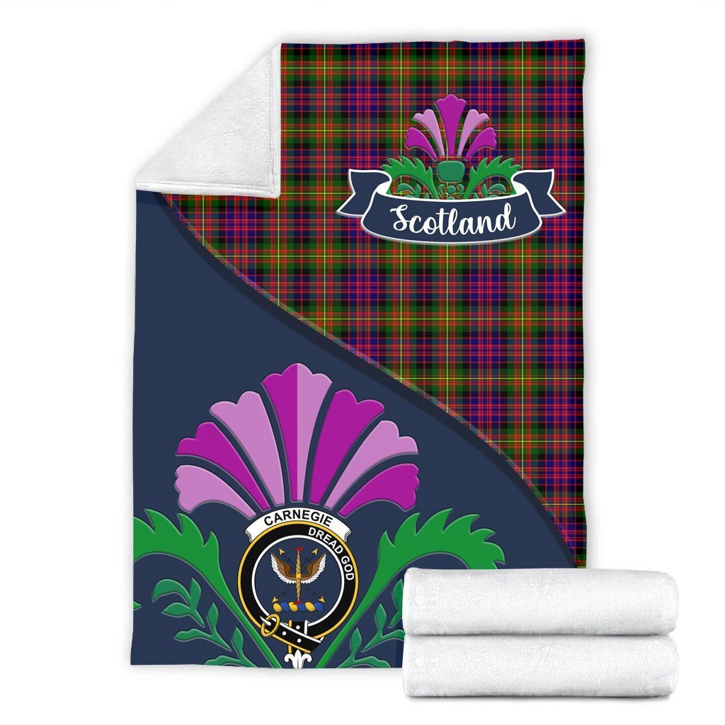 Carnegie Tartan Crest Premium Blanket - Thistle Style