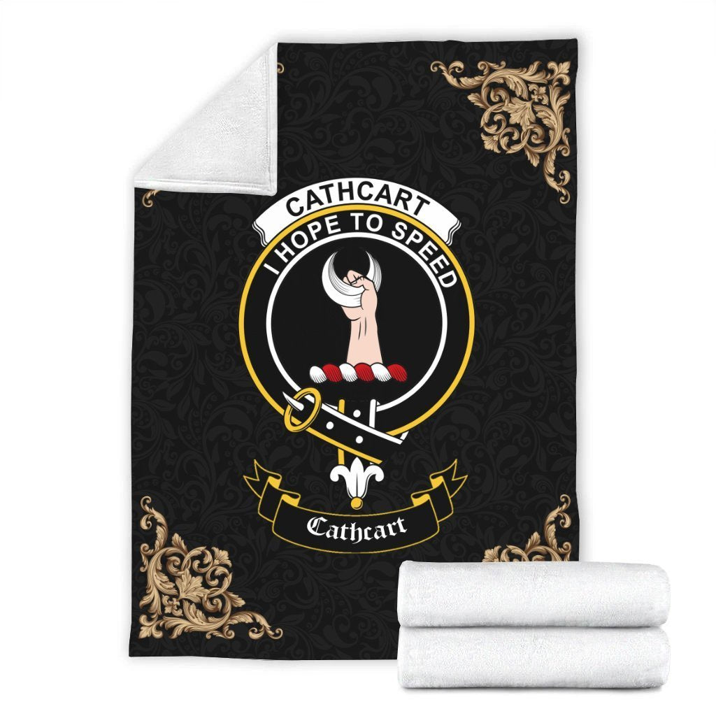 Cathcart Crest Tartan Premium Blanket Black