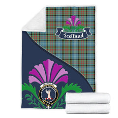 Cathcart Tartan Crest Premium Blanket - Thistle Style
