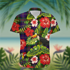 Chalmers Tartan Hawaiian Shirt Hibiscus, Coconut, Parrot, Pineapple - Tropical Garden Shirt