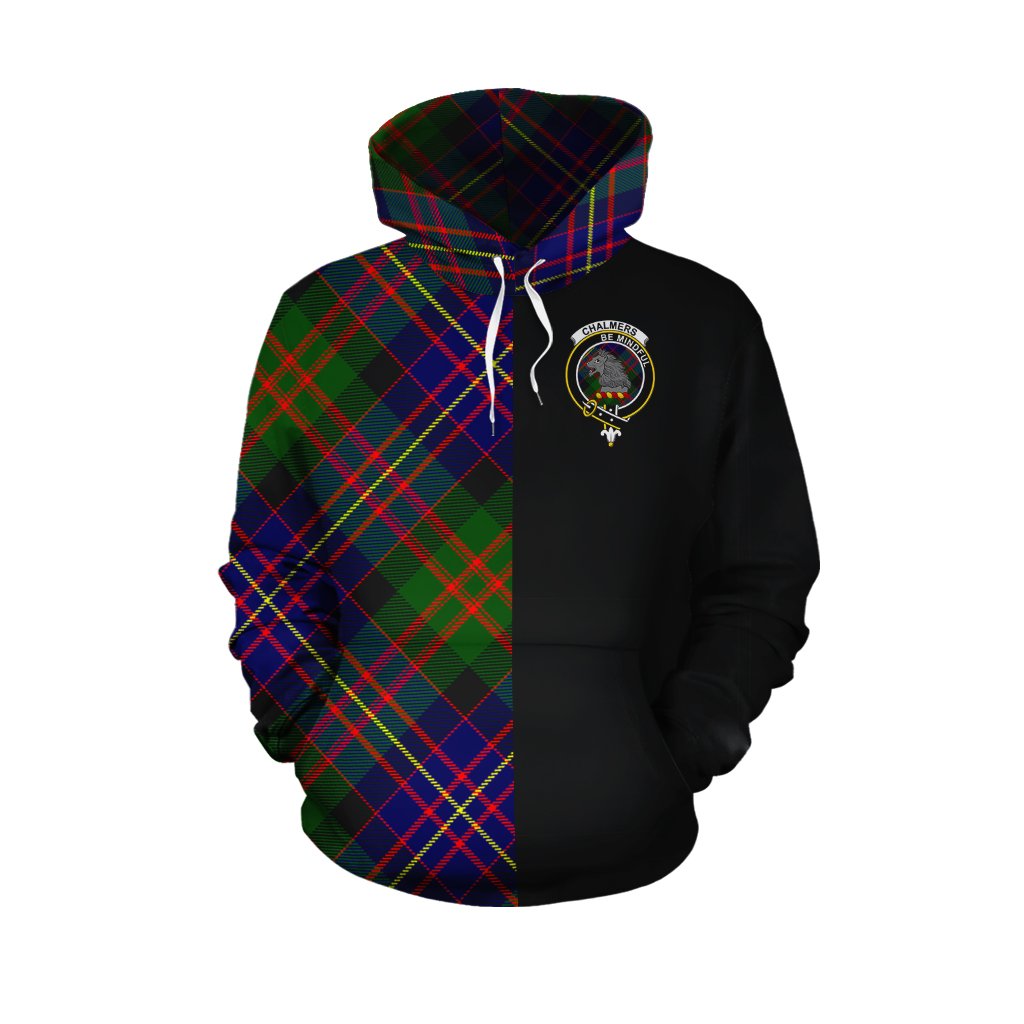 Chalmers Modern Tartan Hoodie Half of Me - Cross Style