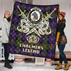 Chalmers Modern Tartan Crest Legend Gold Royal Premium Quilt
