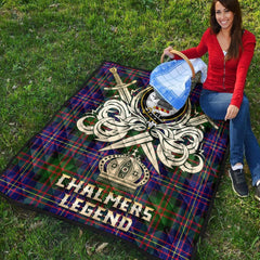 Chalmers Modern Tartan Crest Legend Gold Royal Premium Quilt